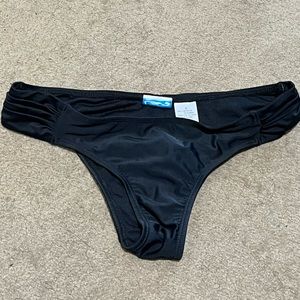 Black bikini bottom size small with ruched sides and back